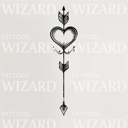 A Minimalist Cupid's Arrow Tattoo Design