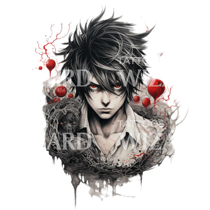 Death Note Inspired Manga Tattoo Design
