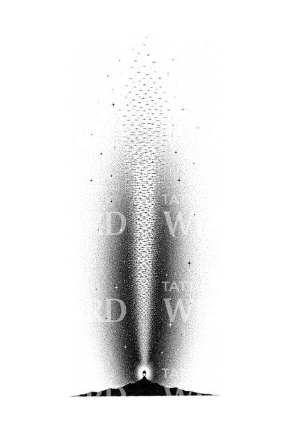 Desain Tato Pilar Cahaya Kristal Es