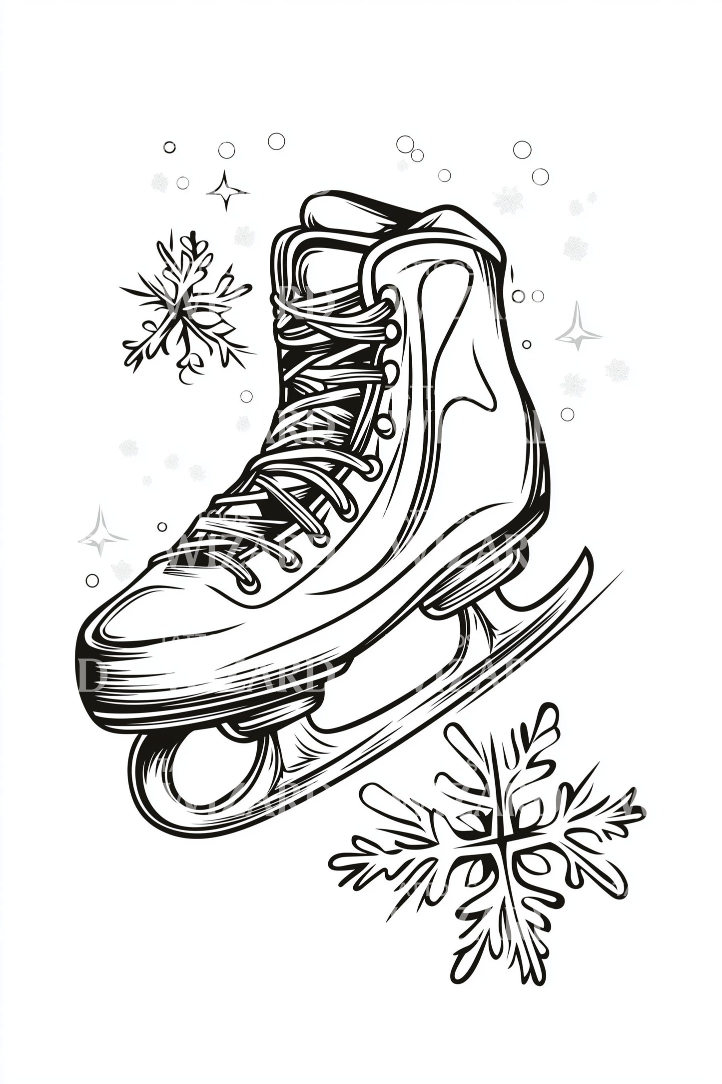 Ice Skate Snowflake Tattoo Design – Tattoos Wizard Designs