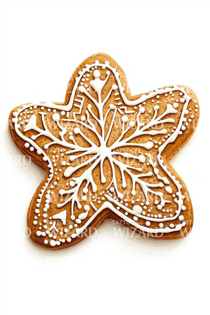 Iced Star Cookie Tattoo Design