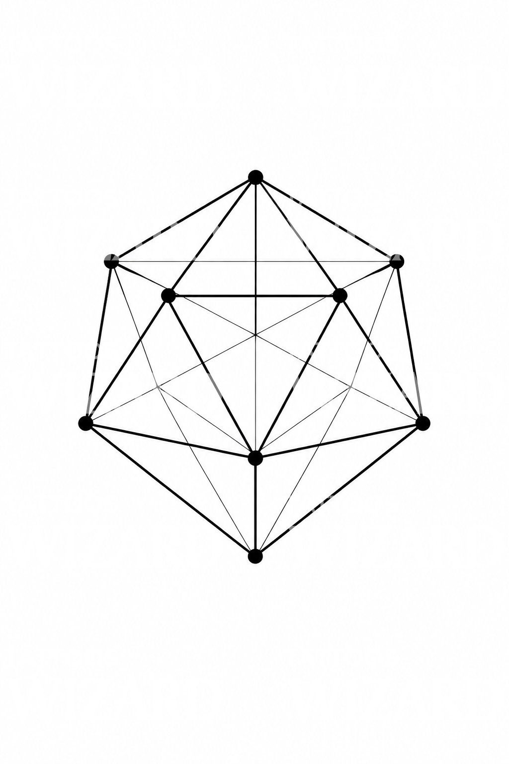 Icosahedron Wireframe Tattoo Design
