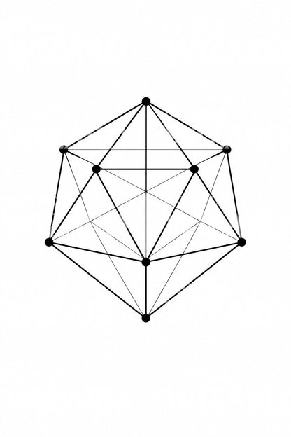 Icosahedron Wireframe Tattoo Design