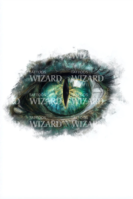 Icy Dragon Eye Tattoo Design