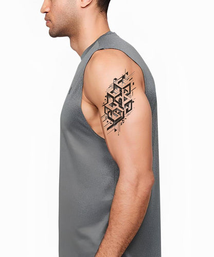 Optical Illusion Cube Tattoo Design