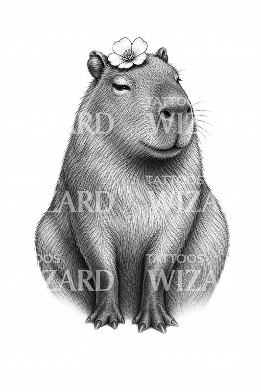 Ilustrativní nápad na tetování kapybary