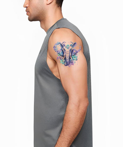 Design del Tatuaggio di Fiori di Elefante Viola