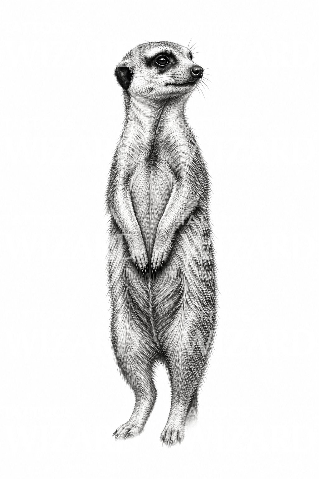 Ilustracyjny pomysł na tatuaż z surykatką