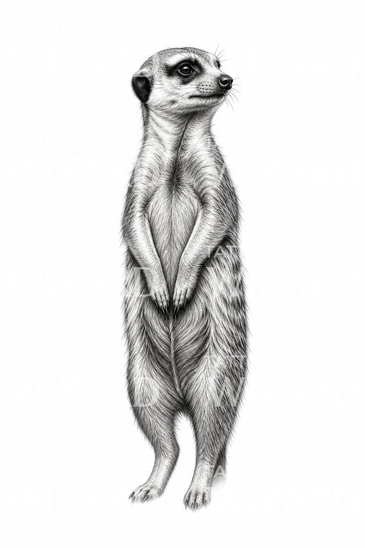 Illustrative Meerkat Tattoo Idea