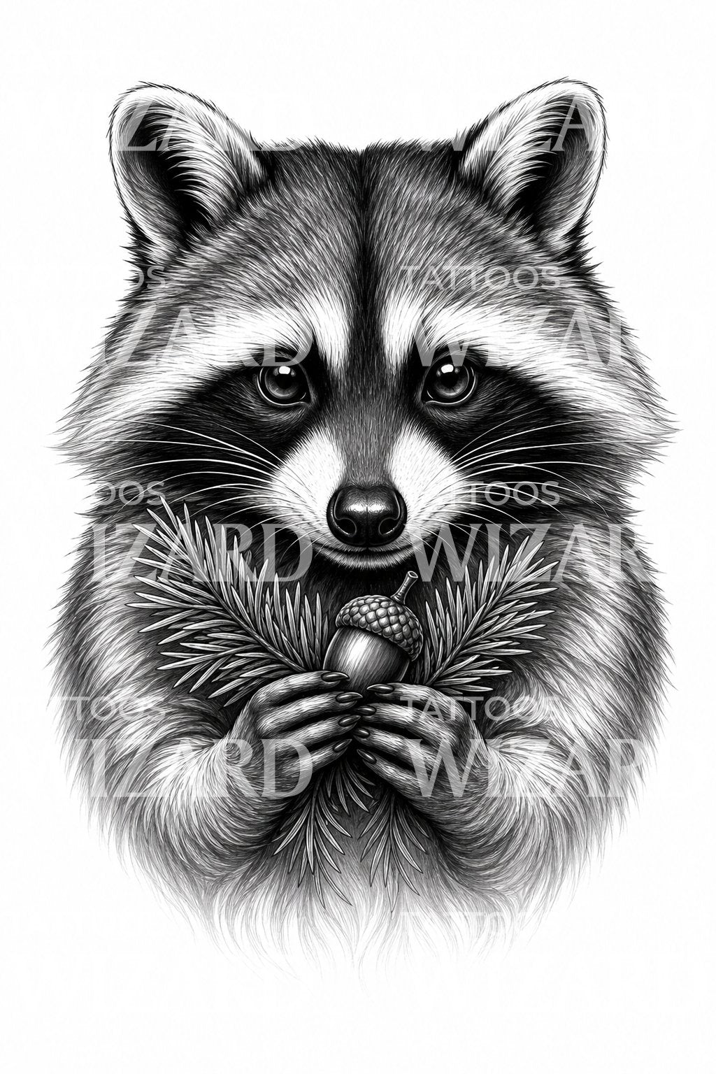 Ilustrativní návrh tetování s mývalem