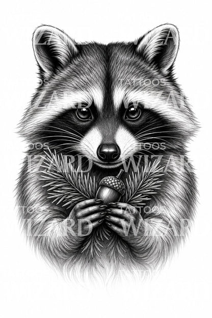 Ilustrativní návrh tetování s mývalem