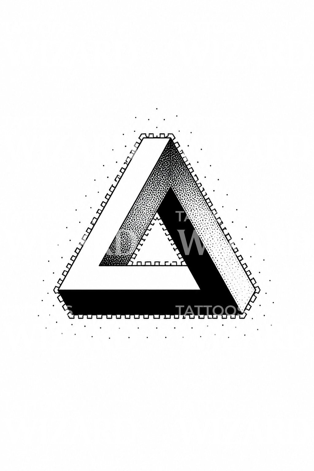 Impossible Triangle Dotwork Tattoo Design