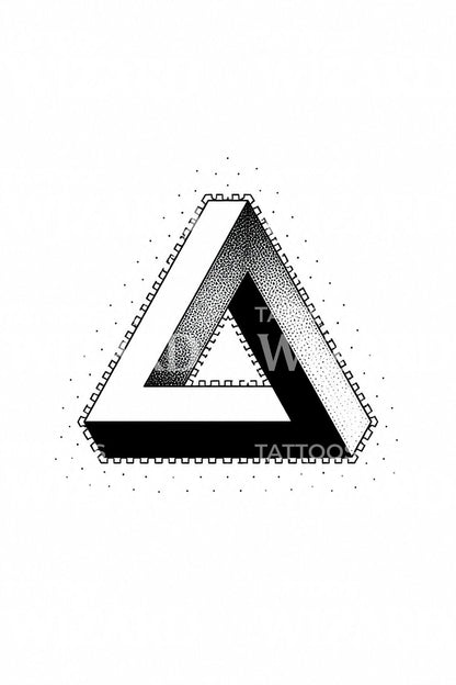 Impossible Triangle Dotwork Tattoo Design
