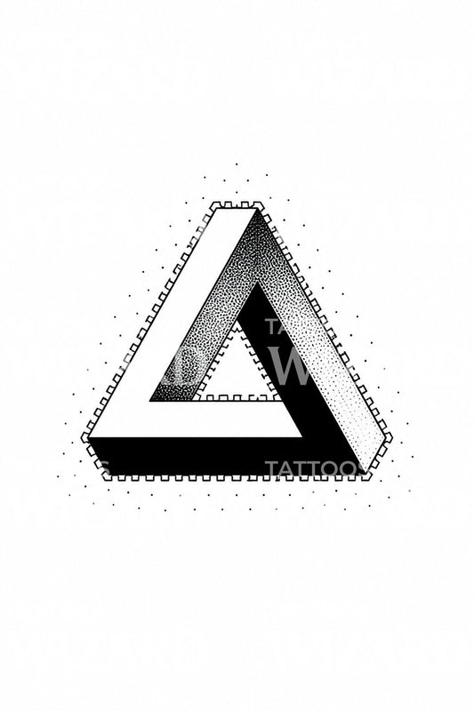 Impossible Triangle Dotwork Tattoo Design