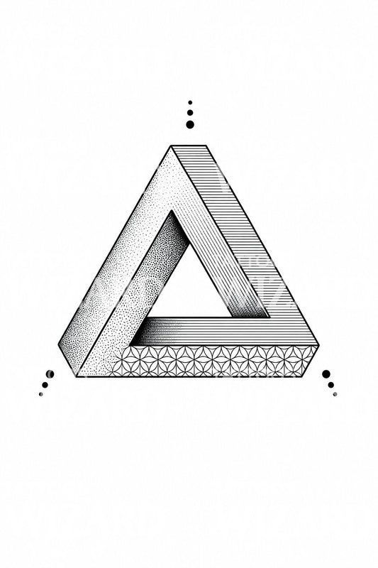 Desain Tato Geometris Segitiga Mustahil