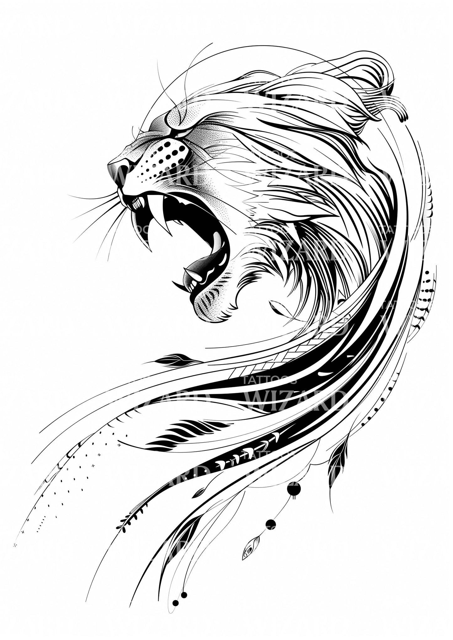 Incredible Leopard Growling Tattoo Design