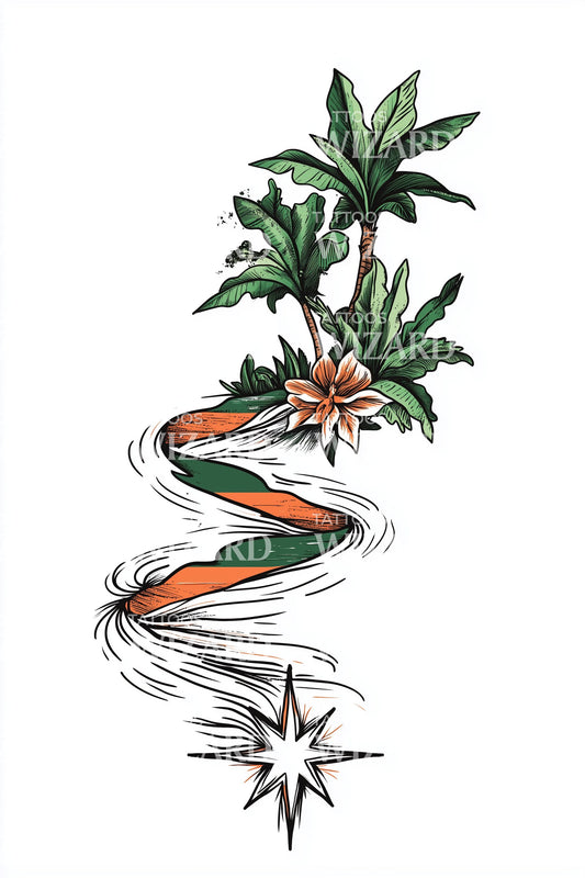 Indien Trikolore Florale Spiral-Tattoo-Idee
