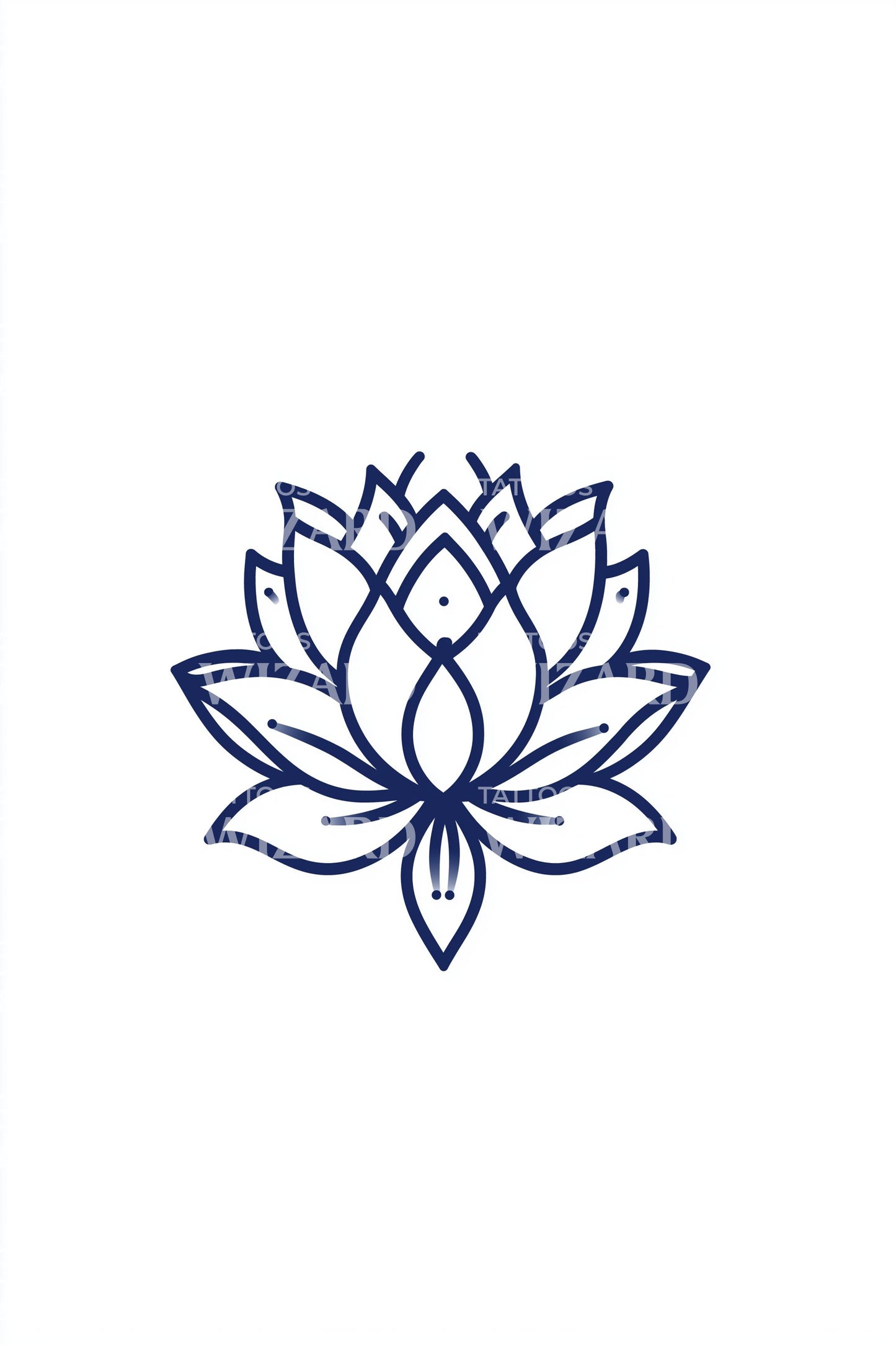 Indigo omriss lotus tatoveringsdesign