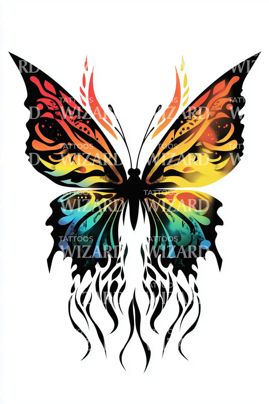 Inferno Monarch Flame Tattoo Design