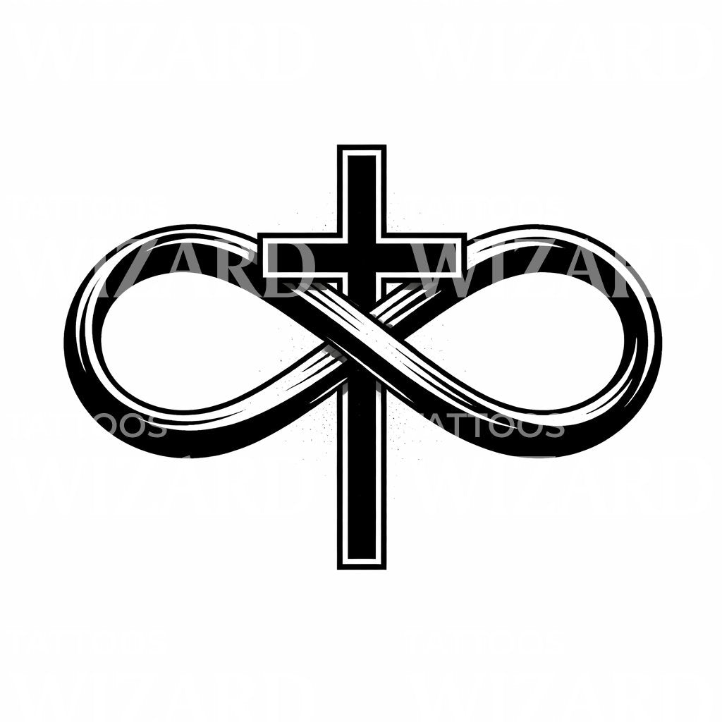 Infinity Cross Tattoo Design