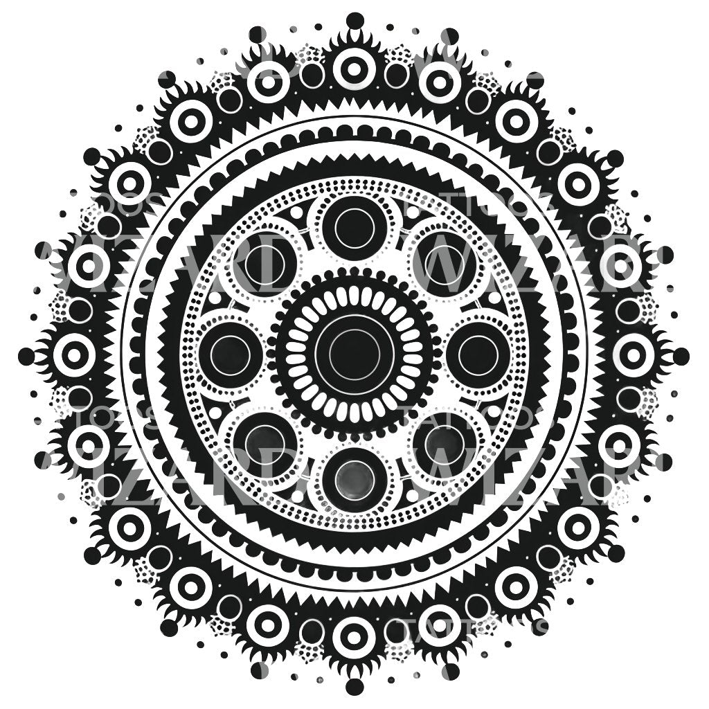 Conception de tatouage de mandala géométrique infini