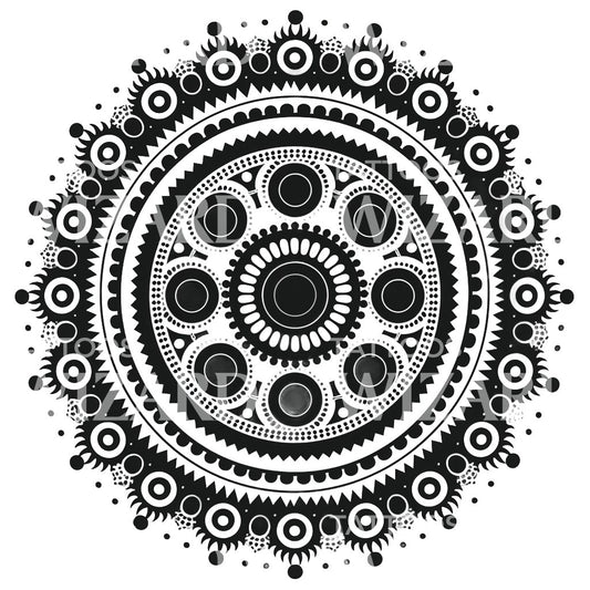 Geometrisches Unendlichkeits-Mandala-Tattoo-Design