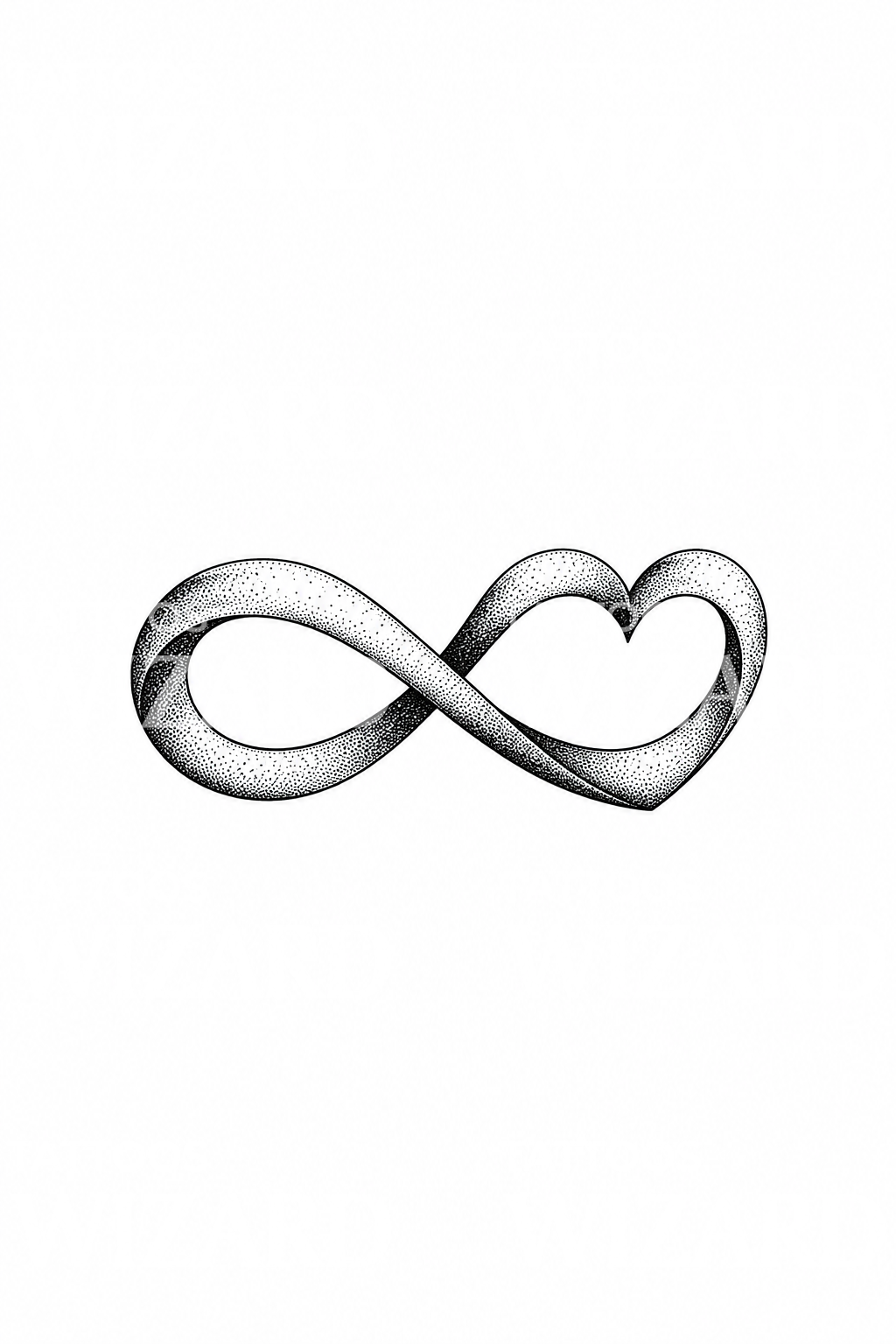 Tatuaggio cuore infinito in dotwork