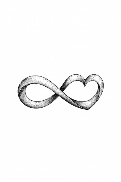 Tatuaggio cuore infinito in dotwork