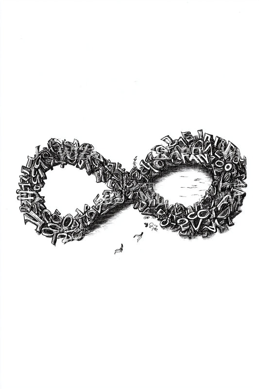 Infinity Leaf Loop Tattoo Design