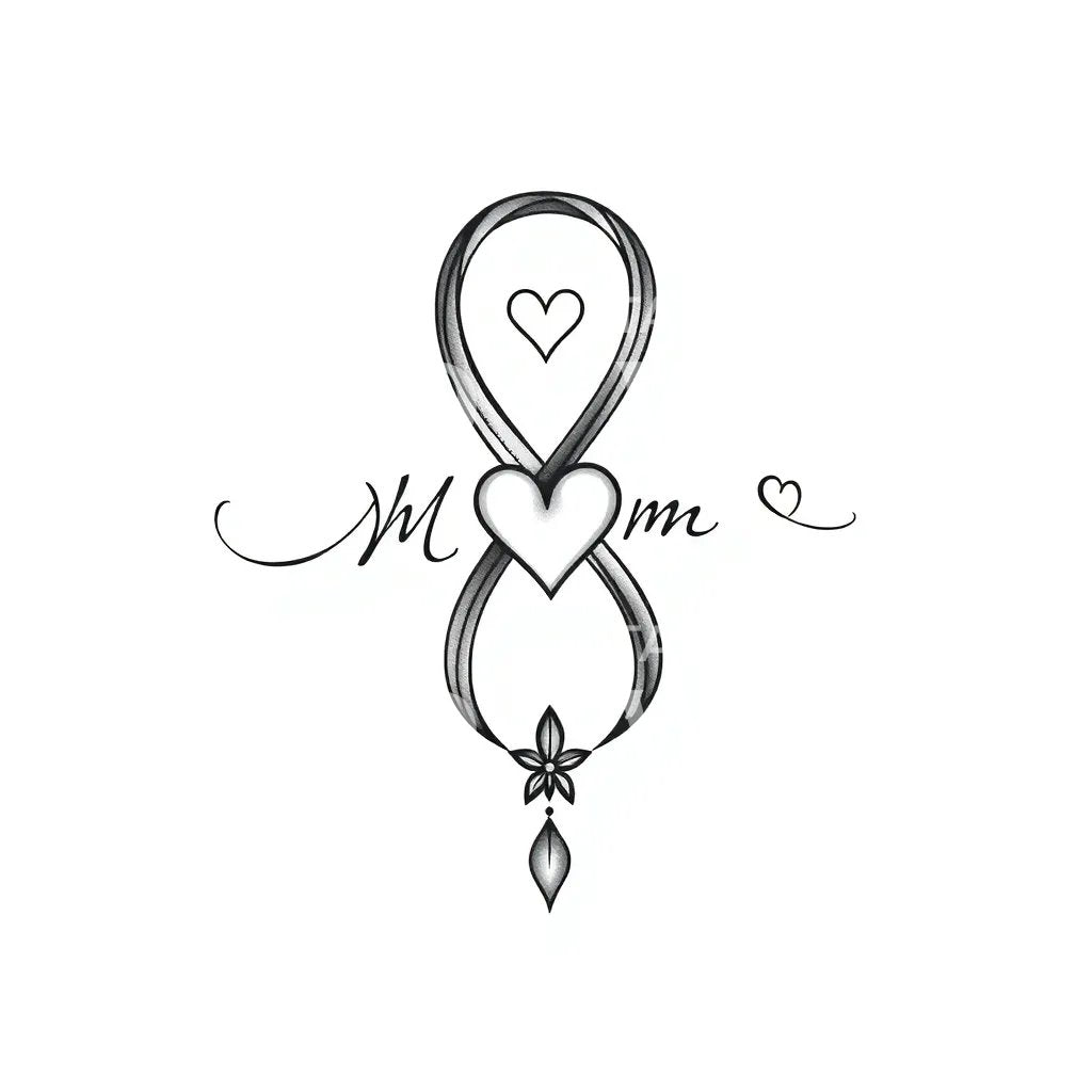 Infinity Mom Heart Tattoo Design