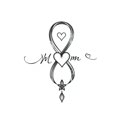 Infinity Mom Heart Tattoo Design