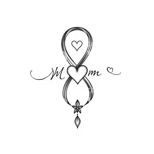 Infinity Mom Heart Tattoo Design