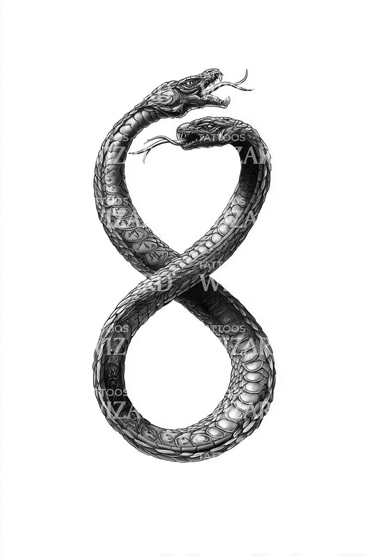 Design del tatuaggio infinito Ouroboros serpente