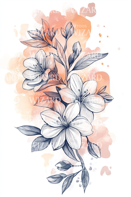 Ink Bloom Splash Tattoo Illustration