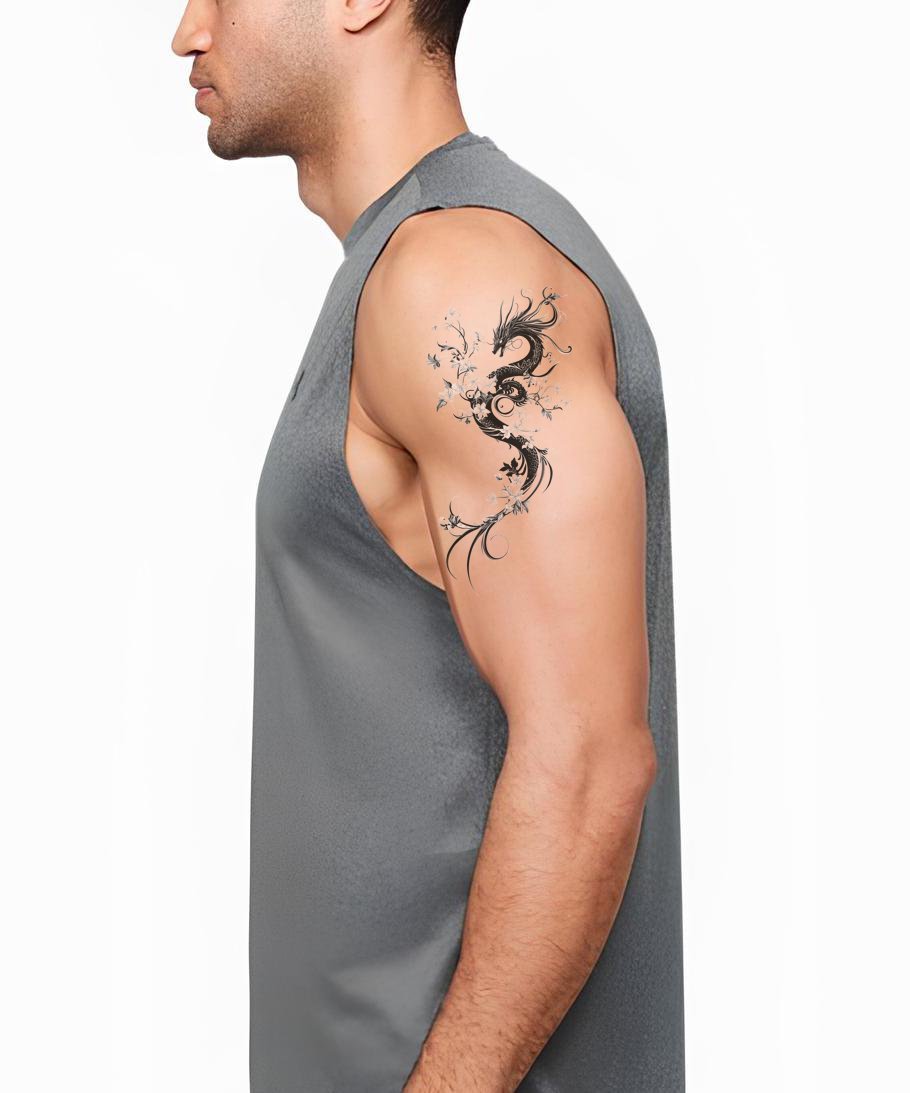 Ink Dragon Whirl Tattoo Design
