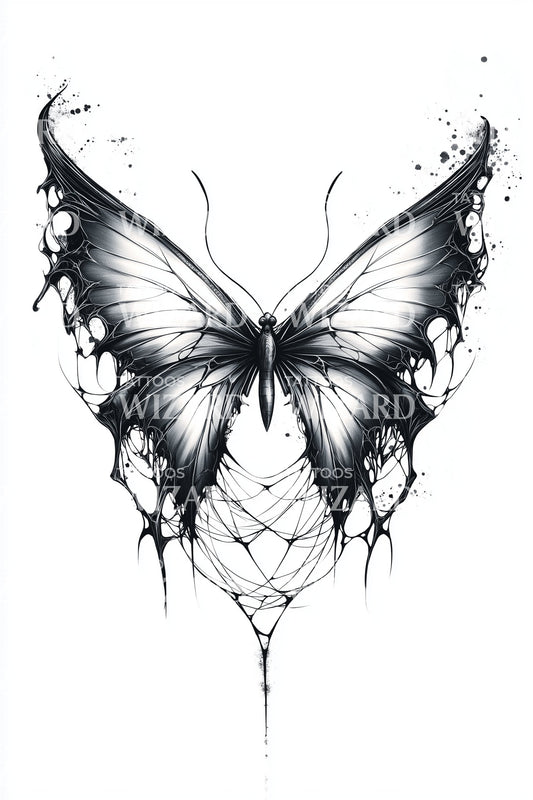 Ink Drip Butterfly Tattoo Design