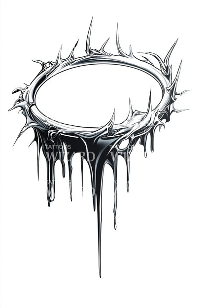 Ink Drip Circle Tattoo Design