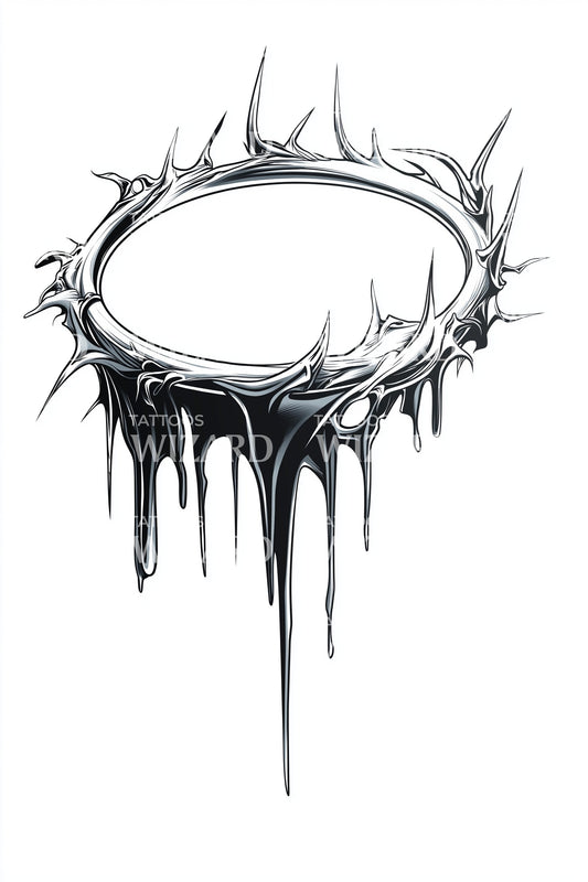 Ink Drip Circle Tattoo Design