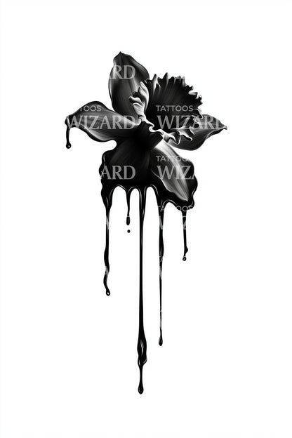 Blekkdrypp Lilje Tatoveringsdesign