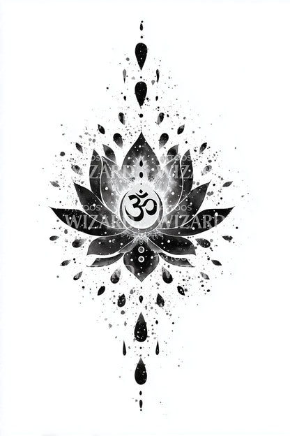 Blekkprut Om Lotus Tatoveringsdesign