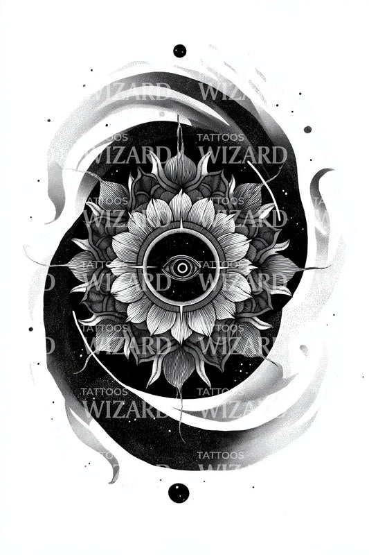 Ink Vortex Mandala Tattoo Design