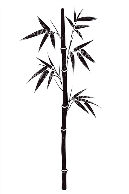 Inked Bamboo Stem Tattoo Idea