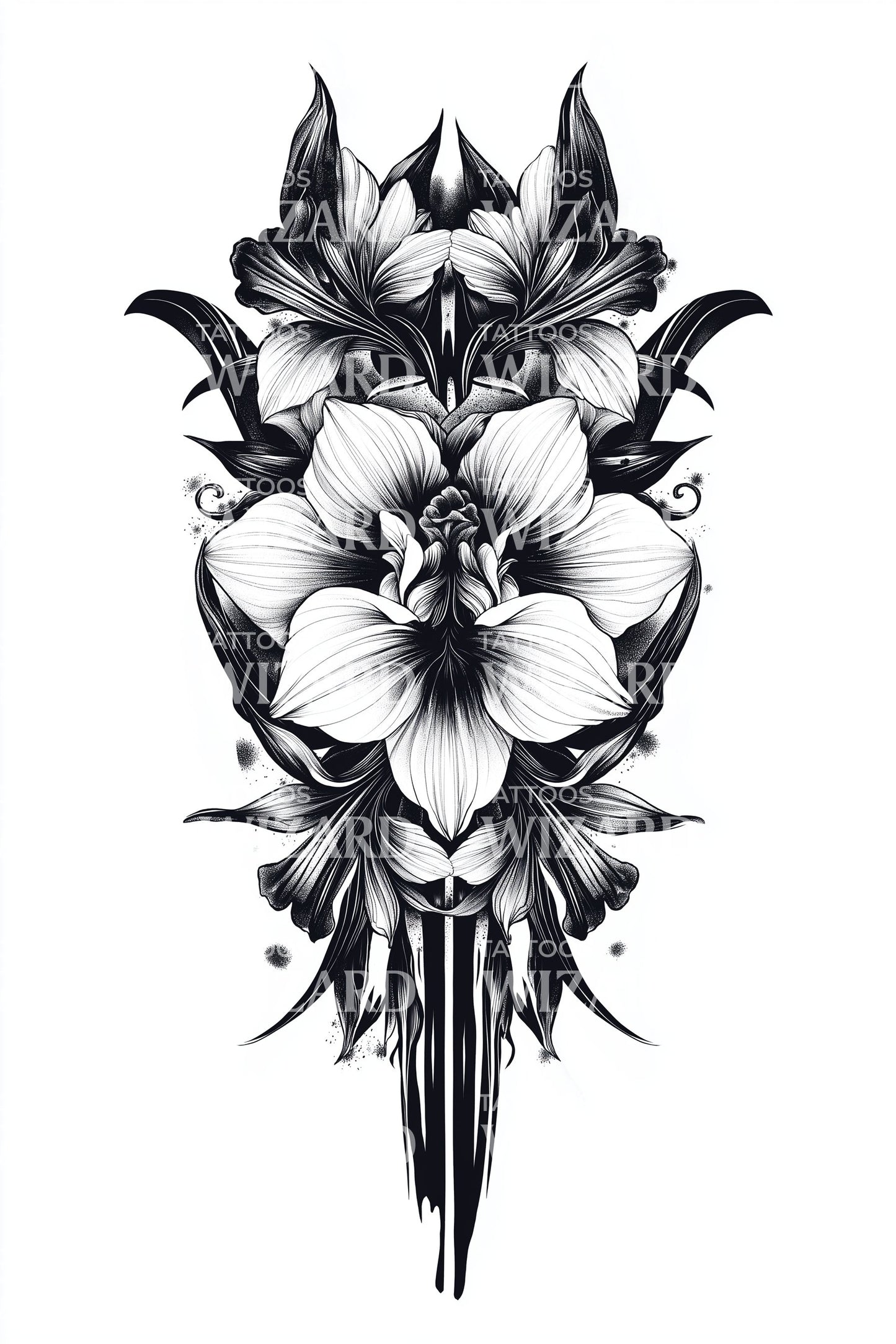 Desenho de Tatuagem Cluster Gótico Tatuado