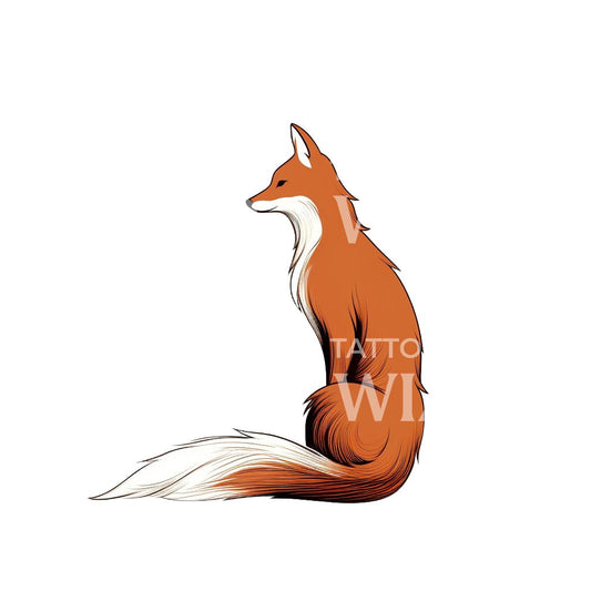 Illustration Fox Tattoo Design