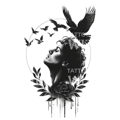 Inner Dark Thoughts Composition Tattoo Design