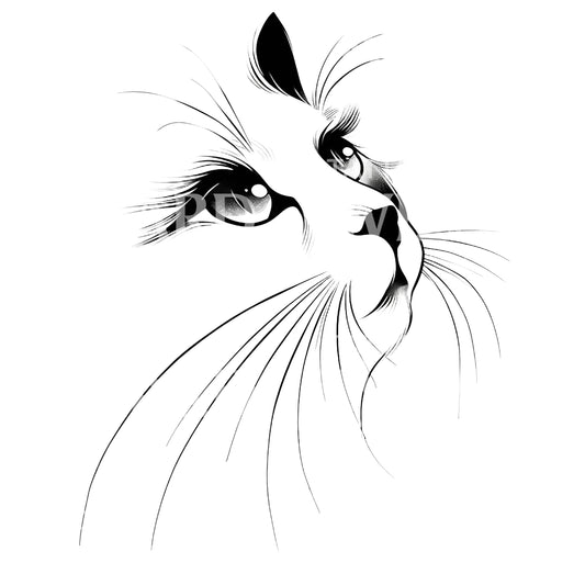 Intense Cat Whiskers Tattoo Design