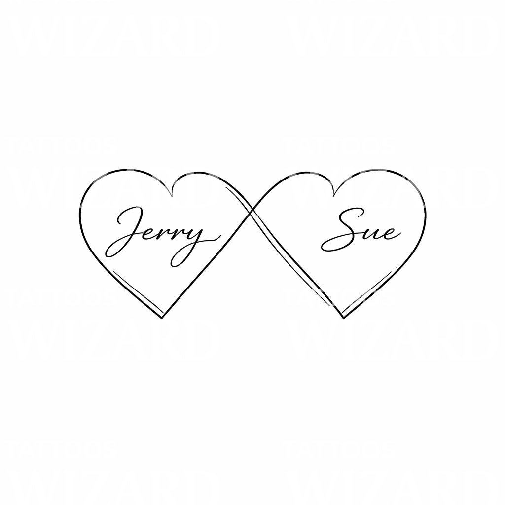 Interlocking Heart Infinity Tattoo Design