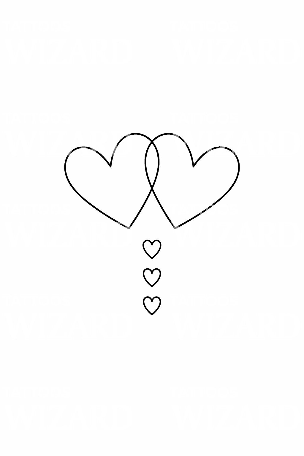 Interlocking Hearts Tattoo Design