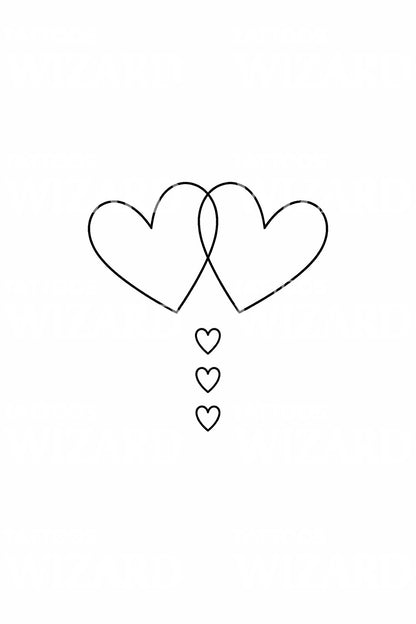 Interlocking Hearts Tattoo Design
