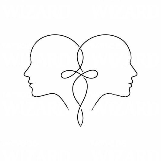 Intertwined Faces Tattoo Design